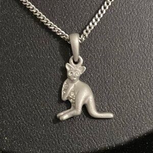 Charming Silver Kangaroo Pendant Necklace